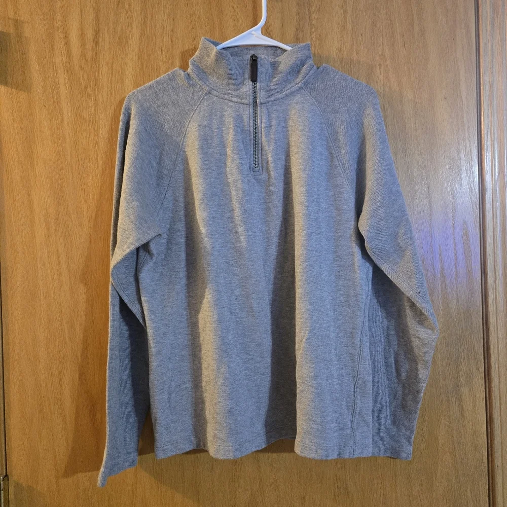 Vince Ribbed Quarter Zip Pullover Top